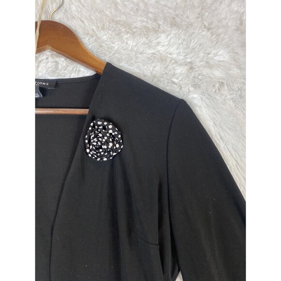 Perceptions New York Women’s Sweater Size 12 BlACK Cover Up 3/4 Sleeves - Picture 2 of 8